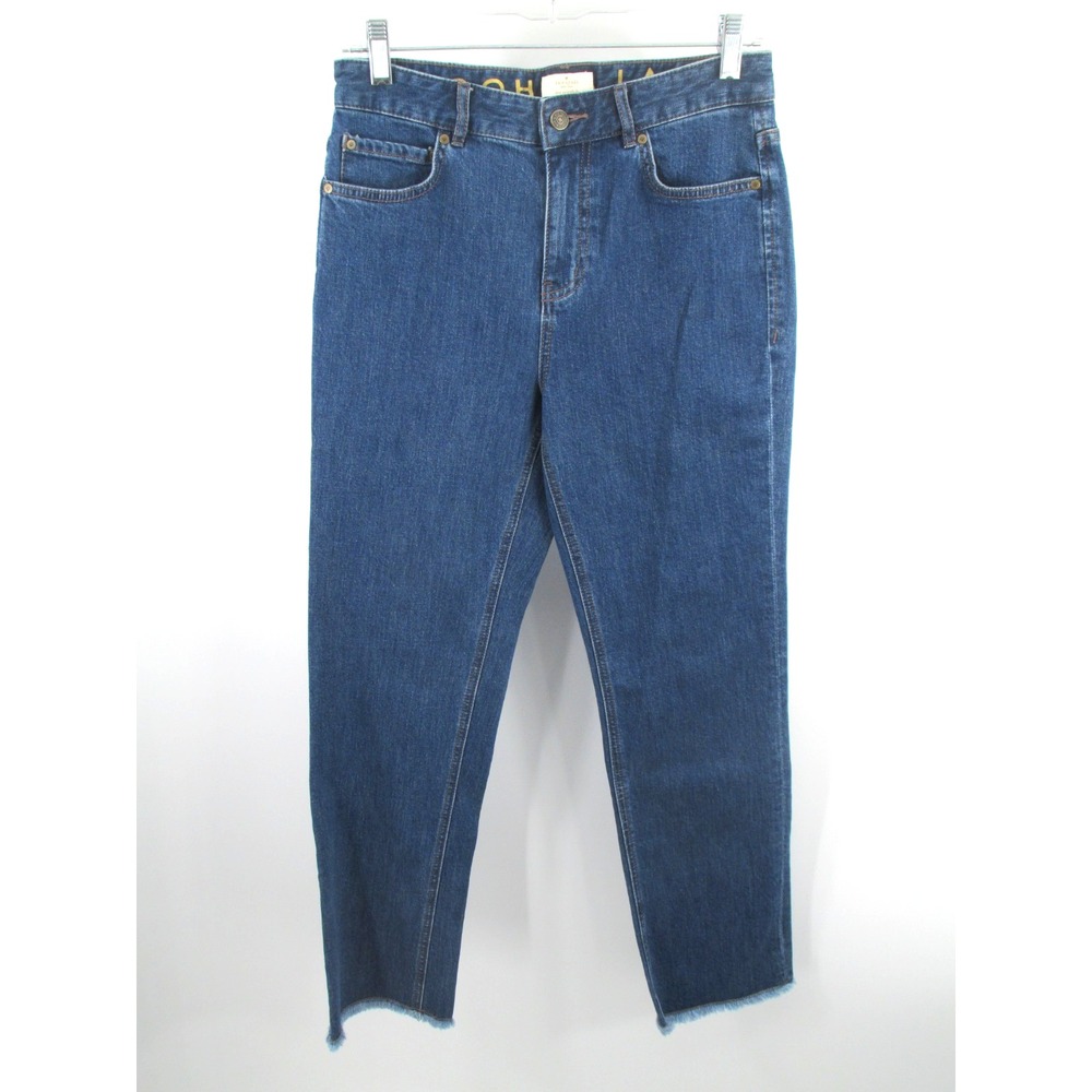 Kate Spade New York Womens 27 Blue Ankle Jeans Raw Hem High Rise Ooh La La